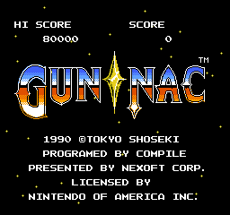 Gun Nac (USA) Title Screen